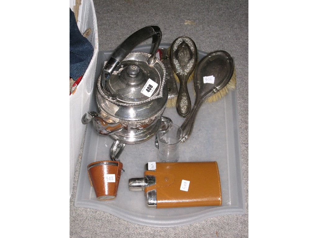 Appraisal: Tray lot of EP - spirit kettle etc