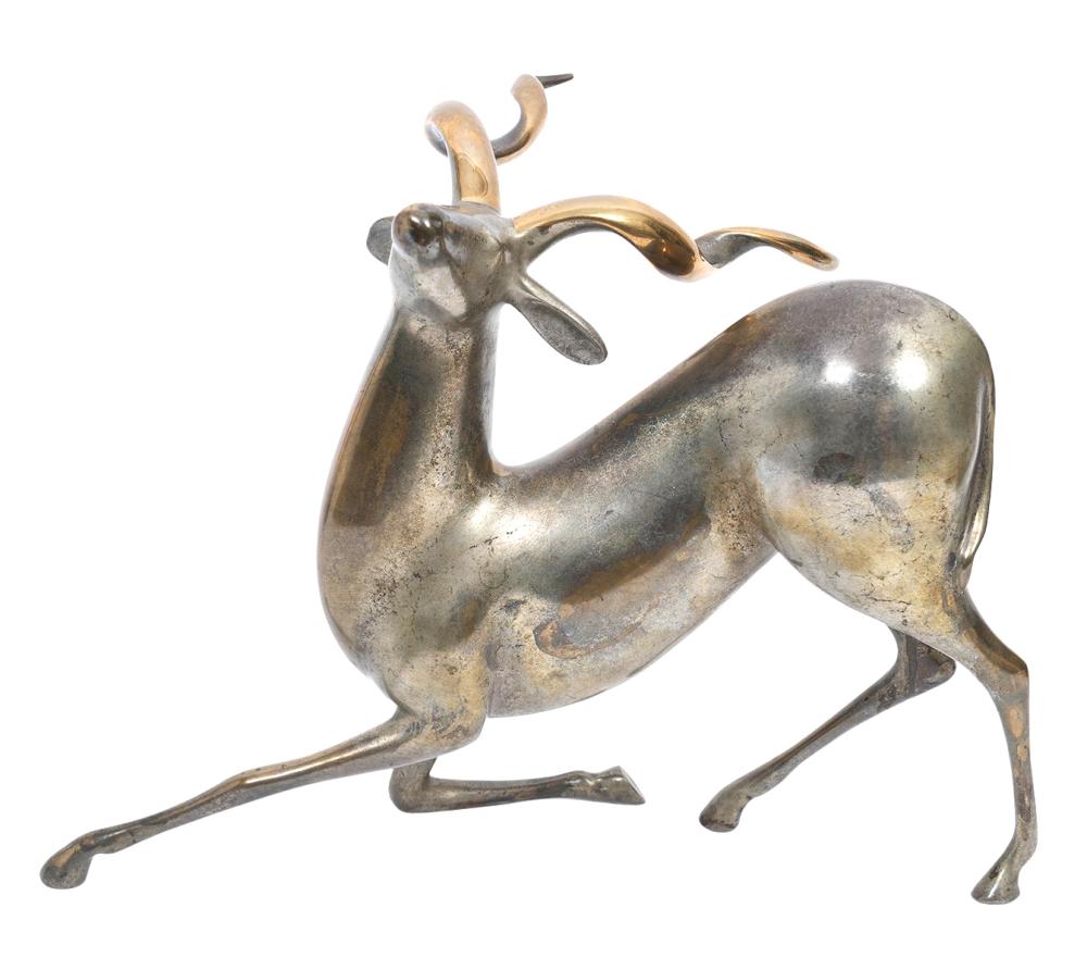 Appraisal: LOET VANDERVEEN 'KUDU' BRONZE SCULPTURELoet Vanderveen Netherlands - Bronze figure