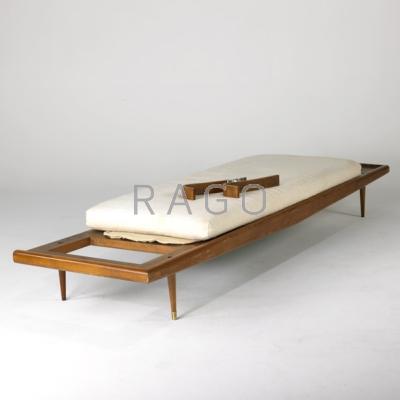 Appraisal: STYLE OF ADRIAN PEARSALL Sofa daybed parts USA s Beech