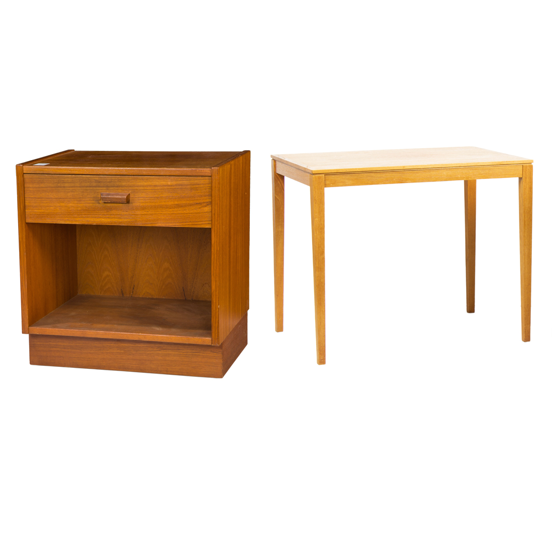 Appraisal: LOT OF DANISH MODERN TEAK OCCASIONAL TABLE AND ART FURN