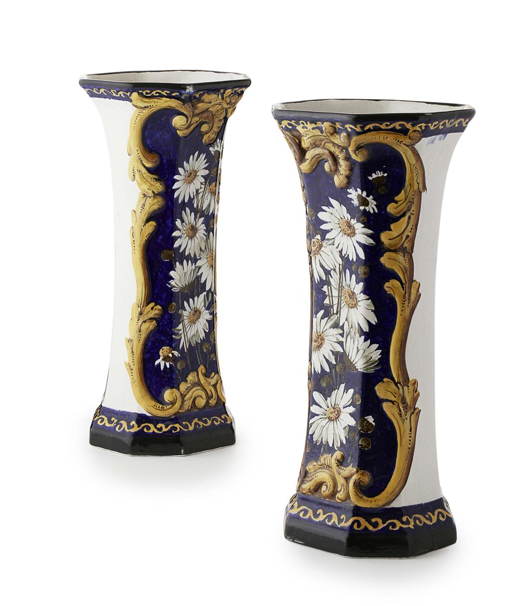 Appraisal: WEMYSS WARE A PAIR OF 'MARGUERITES' ROSEBERY VASES CIRCA decorated