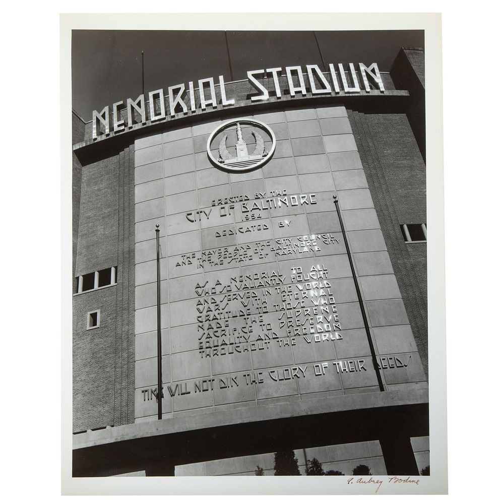 Appraisal: A Aubrey Bodine Memorial Stadium American - Gelatin silver print