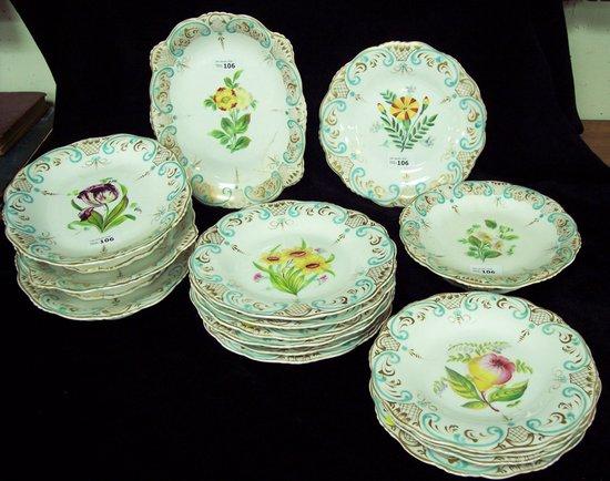 Appraisal: A th Century dessert service painted differing sprays of flowers