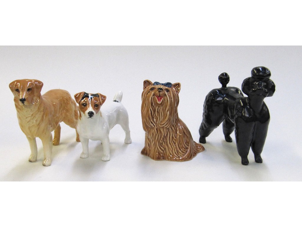 Appraisal: Four Beswick figures of dogs to include Black Poodle no