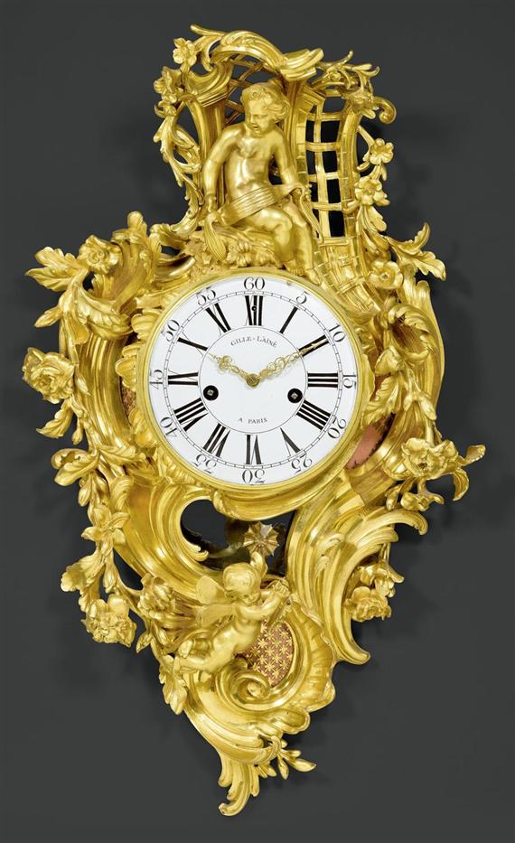 Appraisal: IMPORTANT CARTEL CLOCK AUX AMOURS Louis XV the dial signed