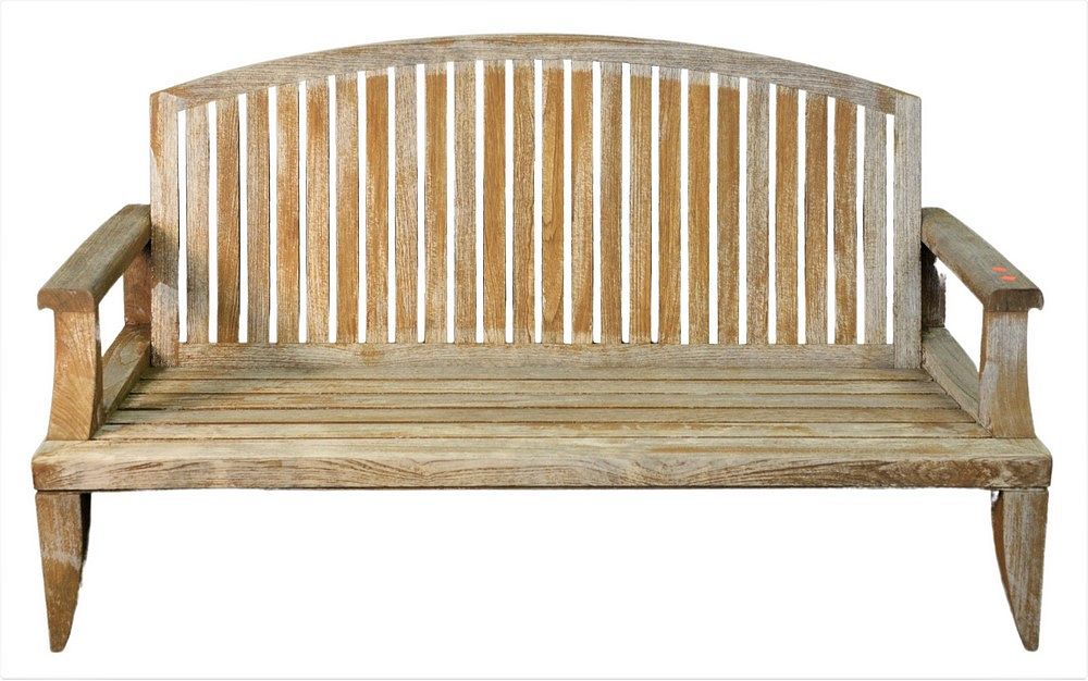 Appraisal: Teak Outdoor Bench having arched back length inches seat height