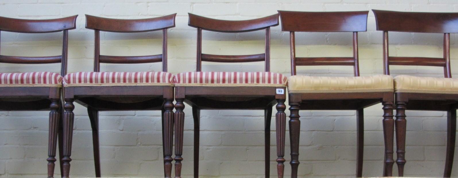 Appraisal: A set of six early th century mahogany framed dining