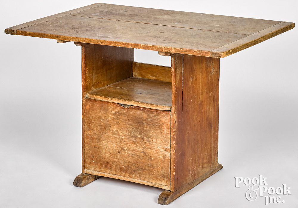 Appraisal: New England pine chair table New England pine chair table