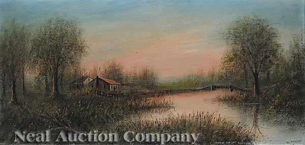 Appraisal: Will Ousley American Louisiana - Sunset on the Marsh Choupique