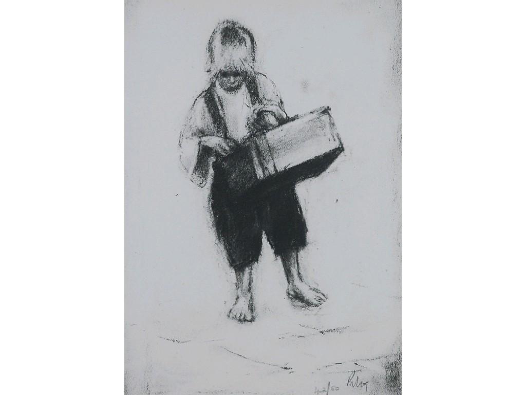 Appraisal: HAROLD RILEYARTIST SIGNED PROOF LIMITED EDITION PRINT OF A CHARCOAL