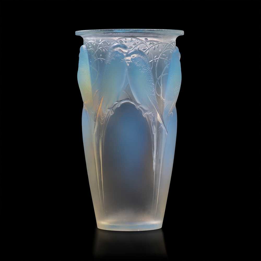 Appraisal: REN LALIQUE FRENCH - CEYLAN VASE NO designed opalescentwheel-engraved R