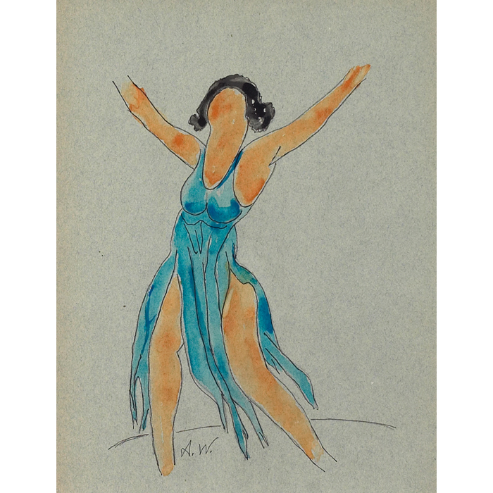 Appraisal: Abraham Walkowitz American - ''Isadora Duncan in Blue Dress ''