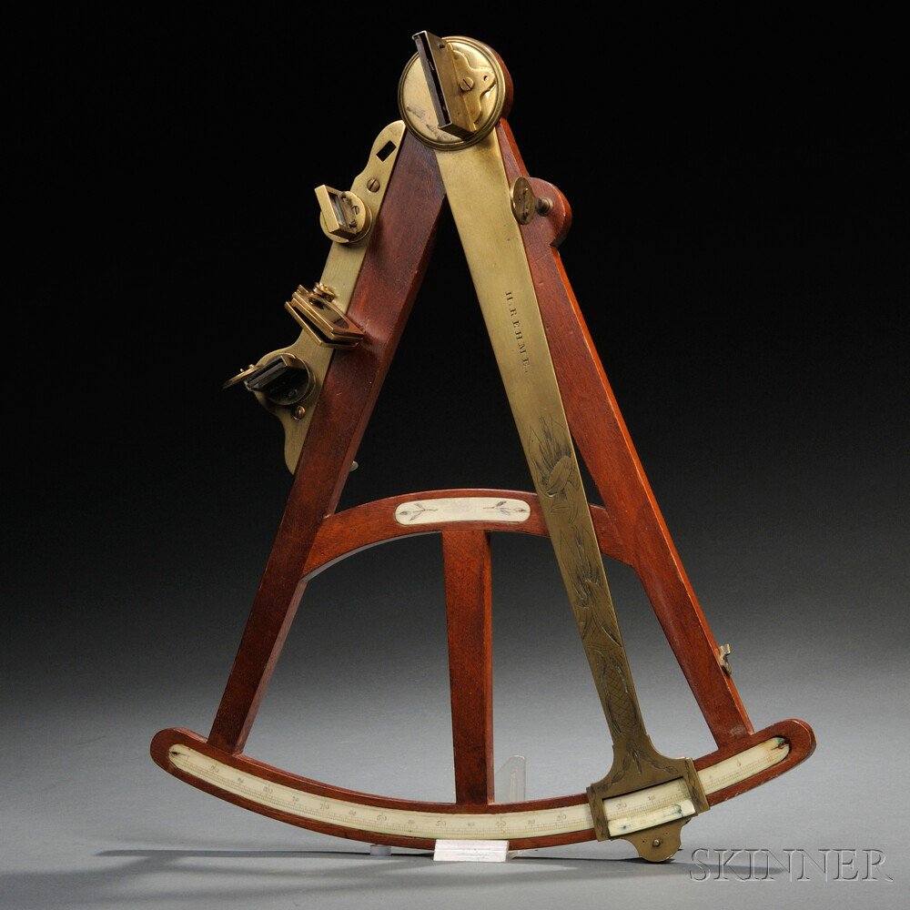 Appraisal: -inch Mahogany Octant late th century the brass index arm