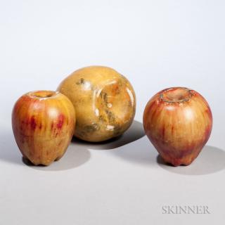 Appraisal: Oversized Stone Mango and Two Apples th century painted in