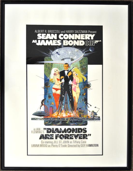 Appraisal: McGINNIS Robert Diamonds Are Forever original movie poster design tempera