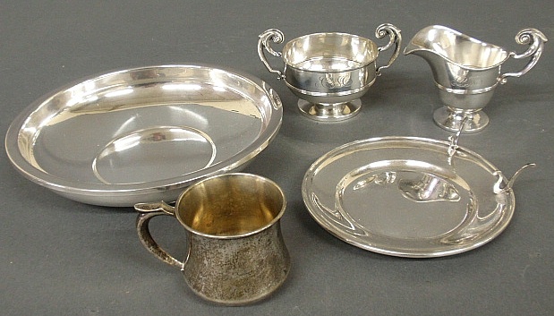 Appraisal: - Group of sterling silver tableware TI a bowl h