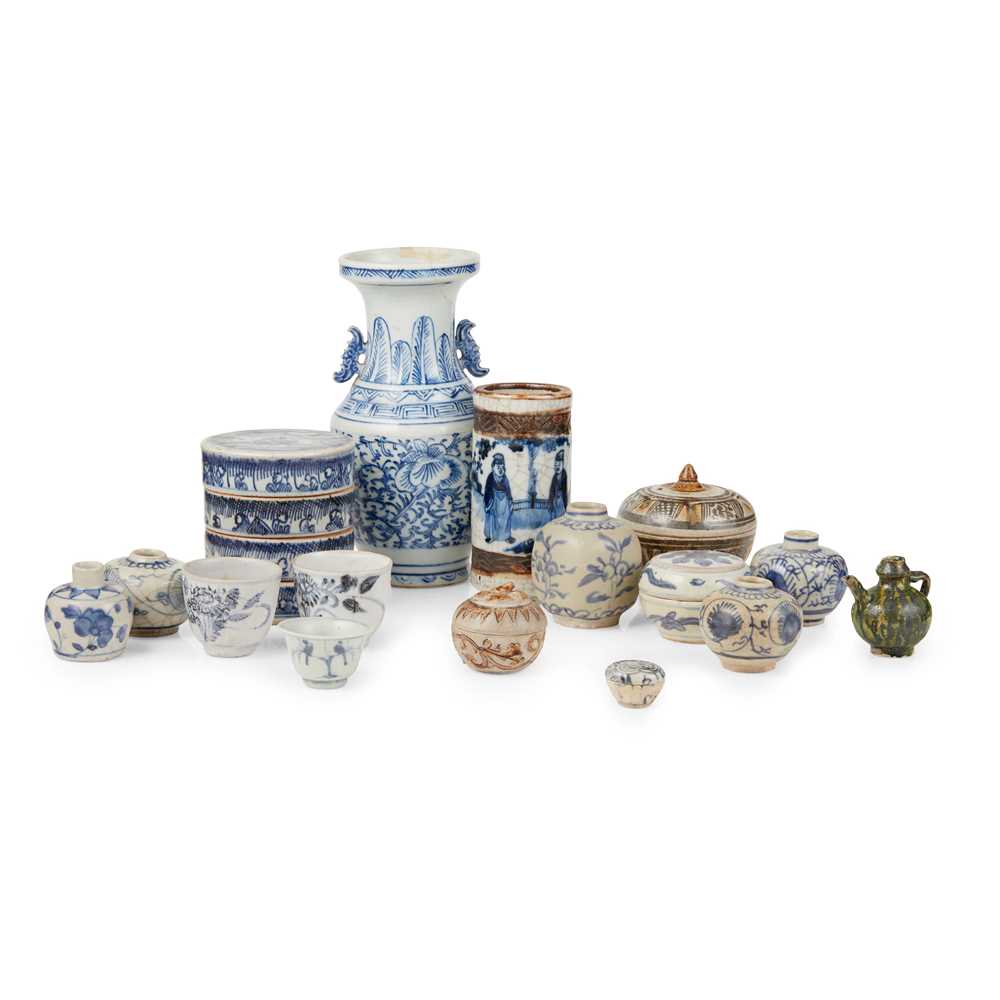 Appraisal: COLLECTION OF THIRTEEN BLUE AND WHITE WARES MING TO QING