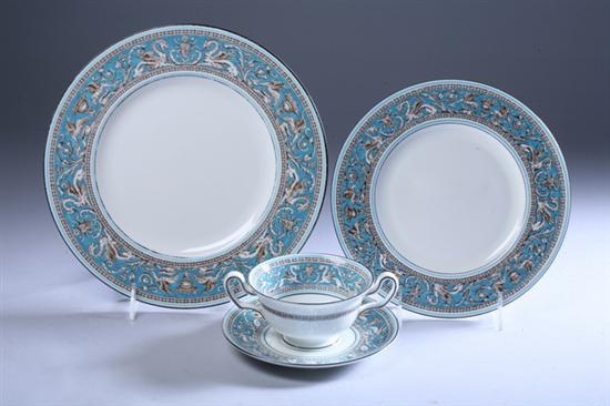 Appraisal: -PIECE WEDGWOOD PARTIAL DINNER SERVICE Florentine-Turquoise pattern Including nine dinner