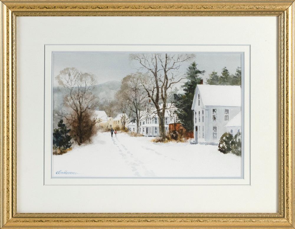 Appraisal: KEITH HOFFMAN AMERICA TH CENTURY NEW ENGLAND VILLAGE IN WINTER