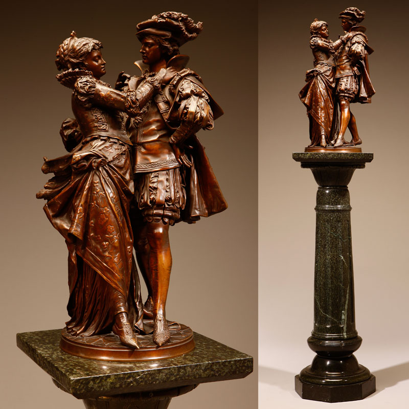 Appraisal: After Jean-Louis Gregoire patinated bronze figural group of Romeo Juliet