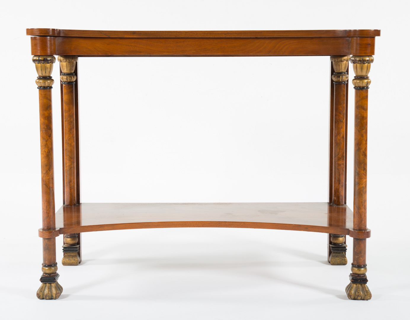 Appraisal: Regency style walnut pier table th century flat top with