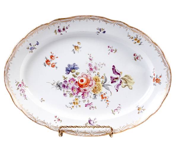 Appraisal: A Meissen floral painted porcelain oval platter length in width