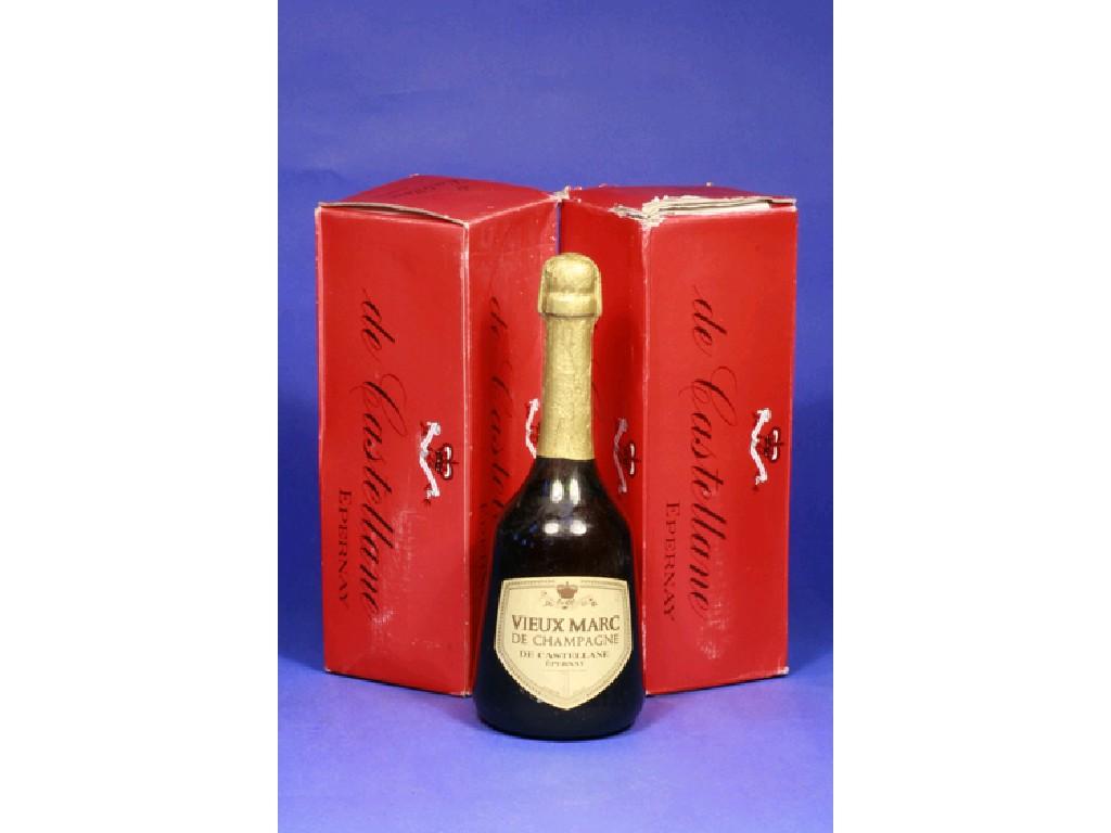 Appraisal: SIX BOTTLES OF VIEUX MARC DE CHAMPAGNE DE CASTELLANE EPERNAY