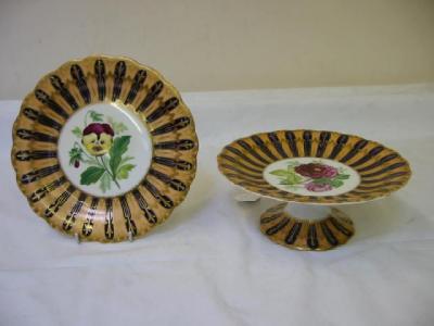 Appraisal: A VICTORIAN IRONSTONE CHINA PART DESSERT SERVICE centrally painted with