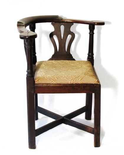 Appraisal: Chippendale corner or roundabout chair late th century