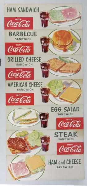 Appraisal: Lot of Cardboard Coca-Cola Menu Signs Description s to s