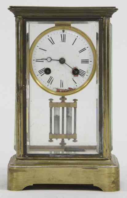 Appraisal: A four-glass mantel clock fitted an eight-day movement striking on