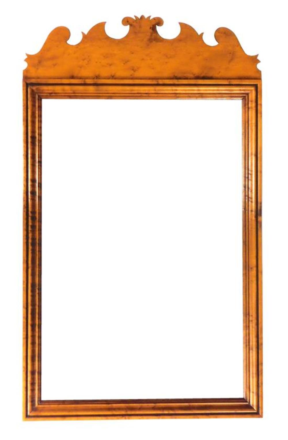 Appraisal: D R Dimes figured maple wall mirror New Hampshire late