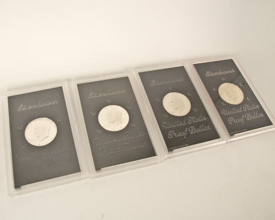 Appraisal: Proof Eisenhower Dollars -S -S -S -S In original plastic