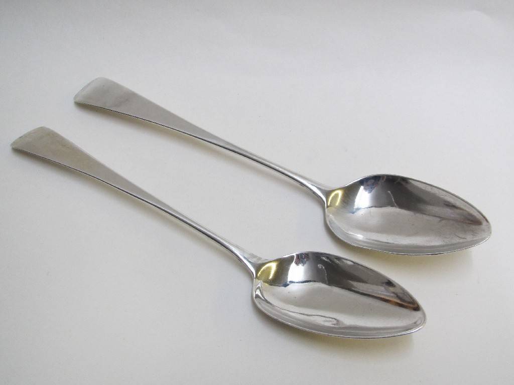 Appraisal: A pair of George III silver soup spoons maker possibly