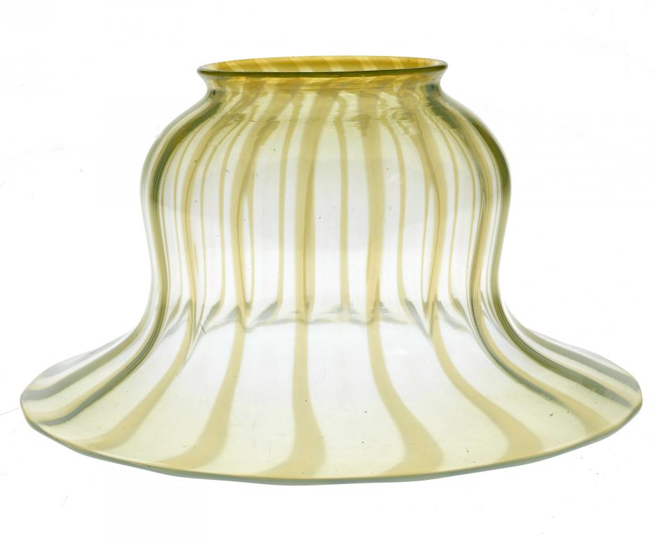 Appraisal: AN ENGLISH ART NOUVEAU SEMI OPALESCENT GLASS LAMPSHADE cm h