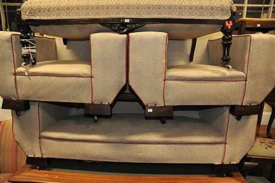 Appraisal: AN ART DECO WHITE VINYL THREE PIECE SETTEE OF A