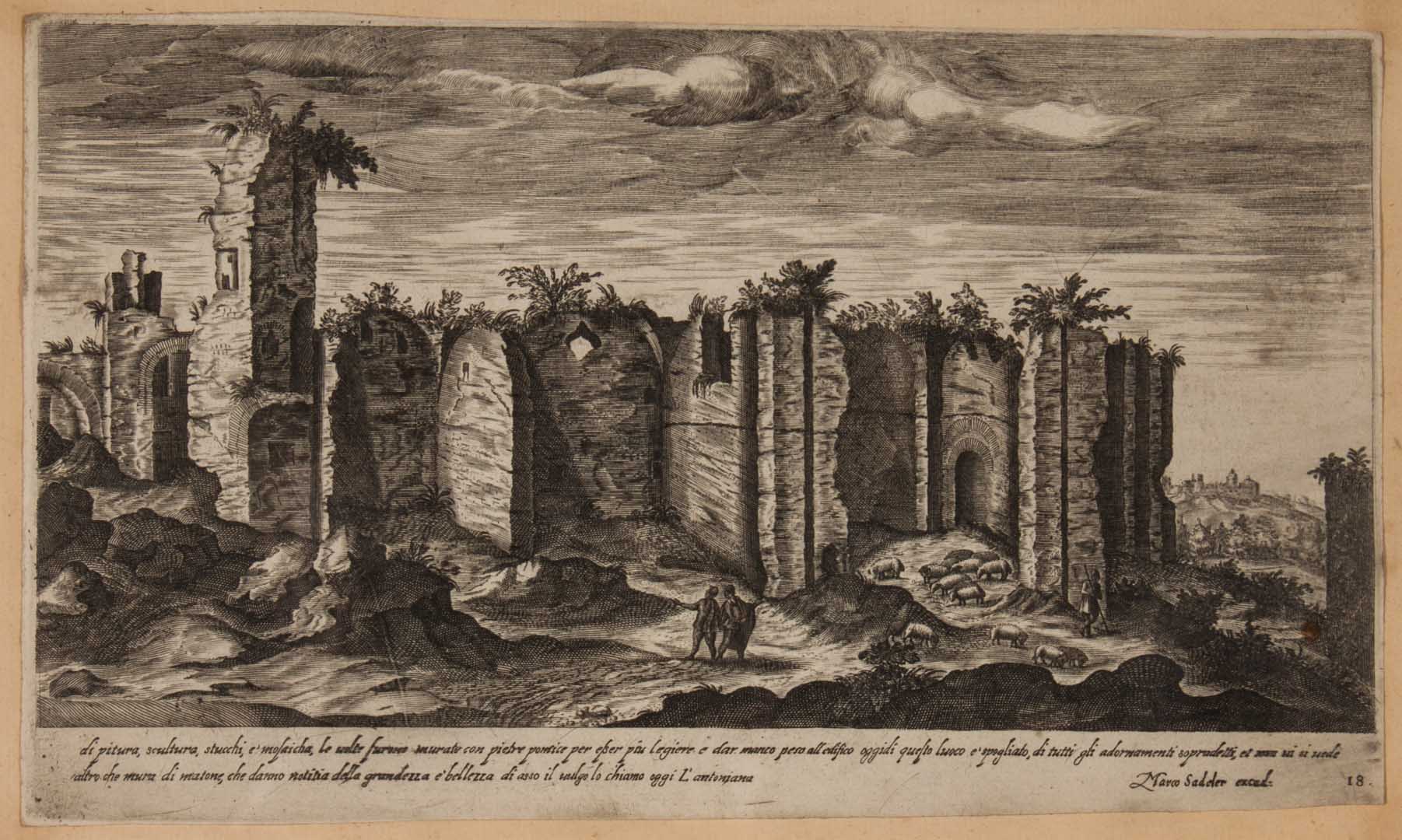 Appraisal: Marco Sadeler Ruins in Landscape engraving Flemish - L'Antojana from