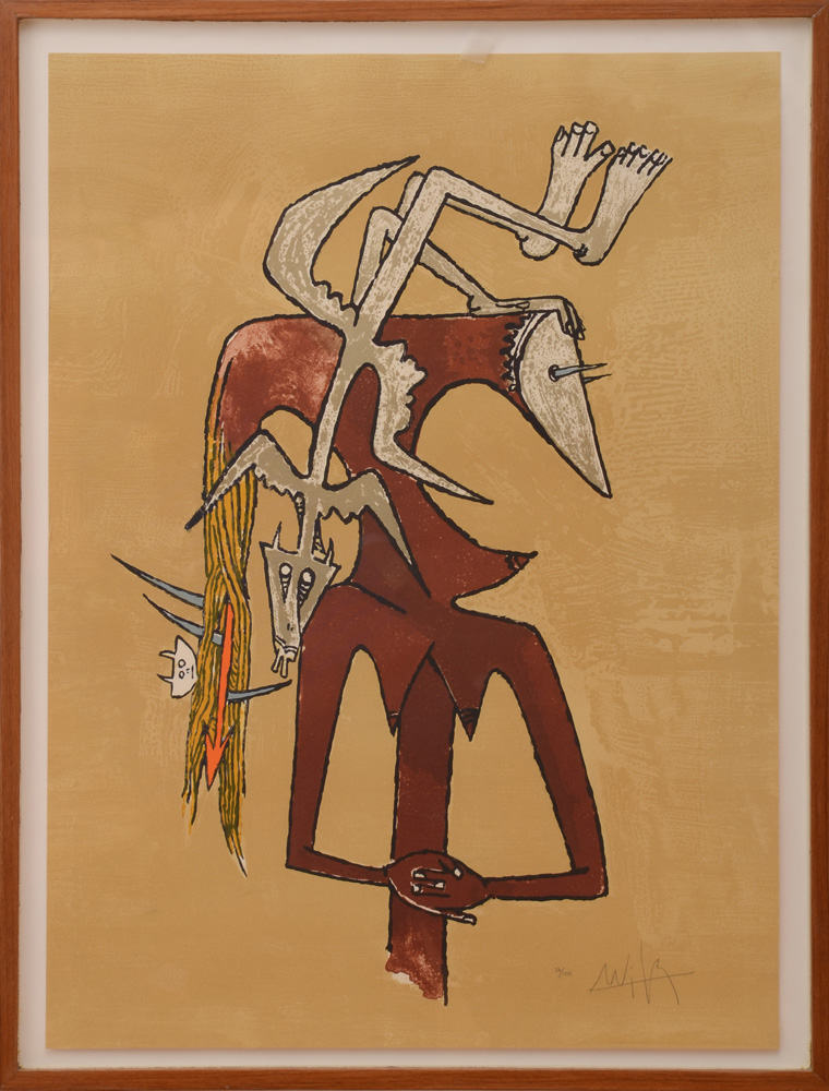 Appraisal: WILFREDO LAM - AFICHE AV LETRA MUSSEE DE SONJA HEINE