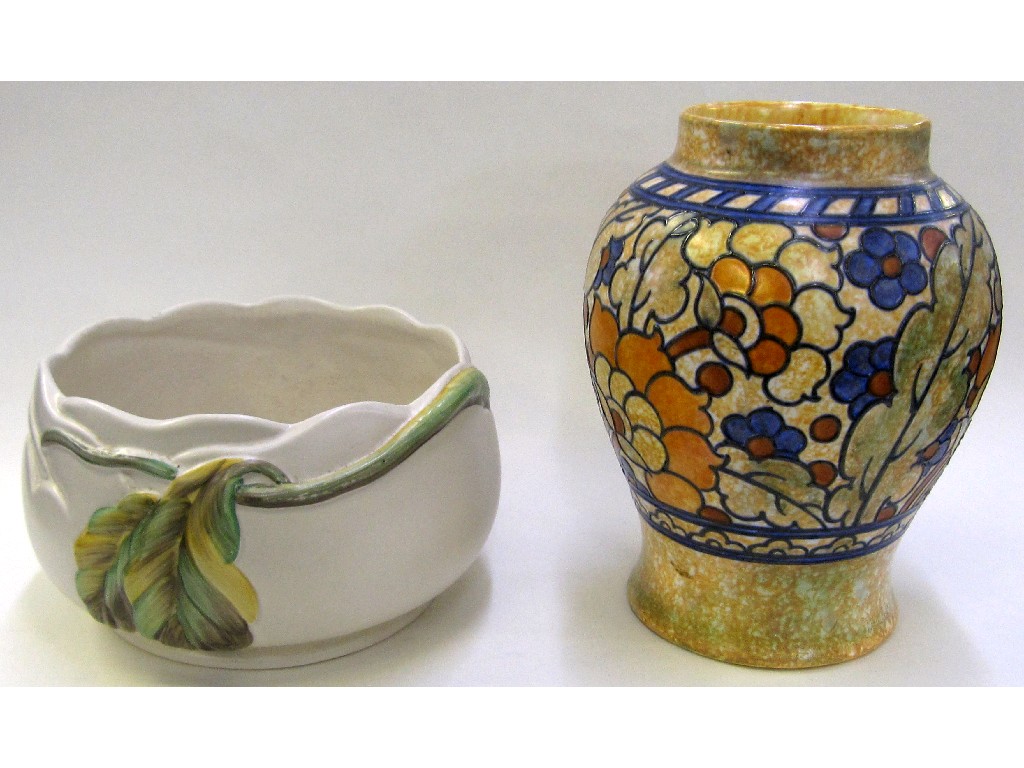 Appraisal: Charlotte Rhead Crown Ducal vase and a Clarice Cliff bowl