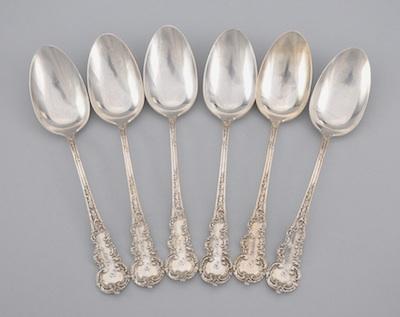 Appraisal: A Set of Six Sterling Silver Spoons in Colbert Pattern