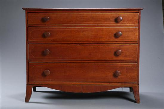 Appraisal: INLAID HEPPLEWHITE CHEST OF DRAWERS Western Pennsylvania or southern Ohio