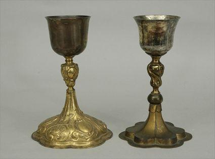 Appraisal: Two Silvered Chalices