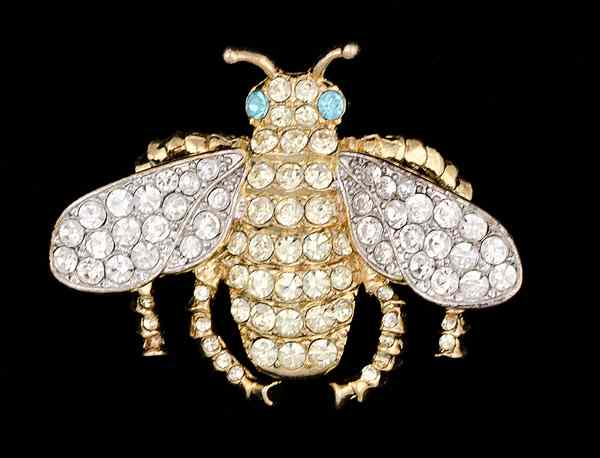 Appraisal: KJL Rhinestone Pin A KJL bumblebee pin with white yellow