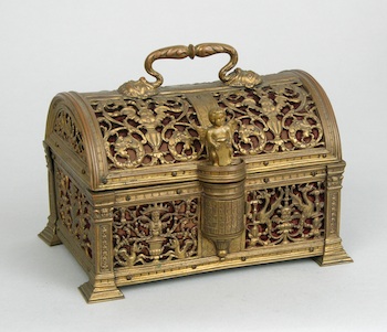 Appraisal: An Antique Jewelry Casket An ornately detailed jewelry casket in