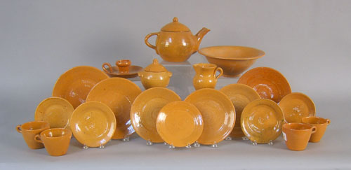 Appraisal: Jugtown redware tea service