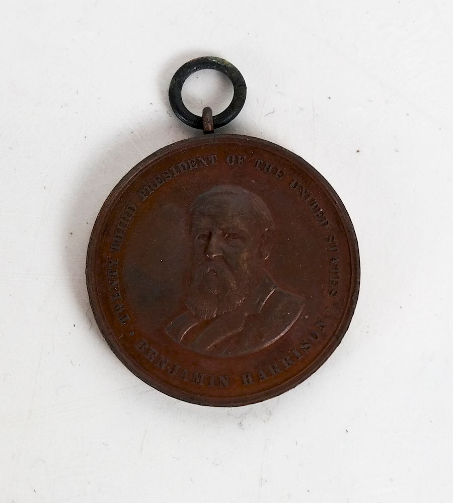 Appraisal: Benjamin Harrison Inaugural Chief Marshall Badge Copper mm U S