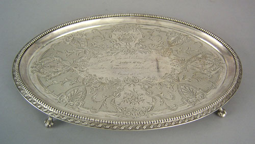 Appraisal: Philadelphia silver salver th c bearing the touch of Peter