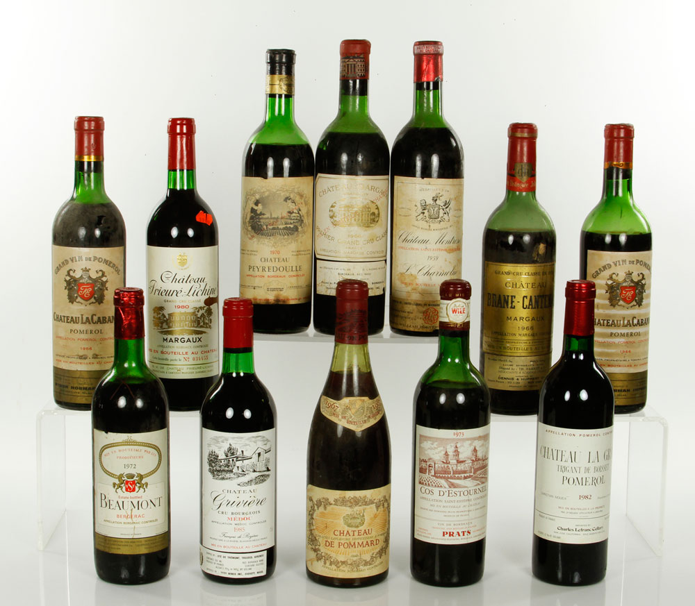 Appraisal: - Assorted French Wines Twelve bottles of assorted wine including