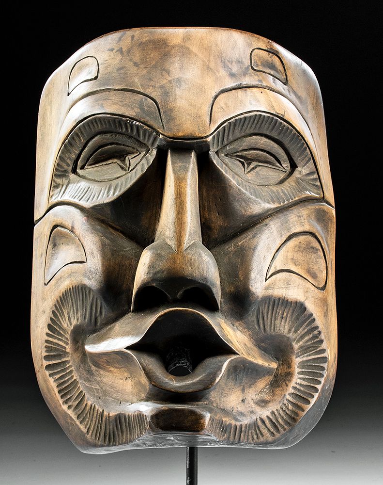 Appraisal: th C Coastal Salish Wood Tsonoqua Mask - David Henry