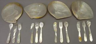 Appraisal: Piece Mother of Pearl Dish Utensil Set Piece Mother of